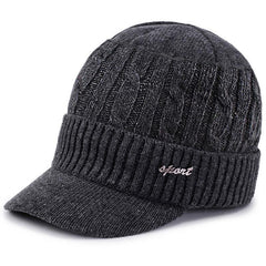 Men's Windproof Warm Knitted Hats with Elastic Brims