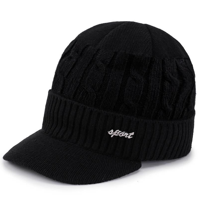 Men's Windproof Warm Knitted Hats with Elastic Brims