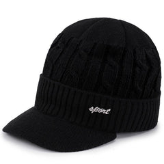 Men's Windproof Warm Knitted Hats with Elastic Brims