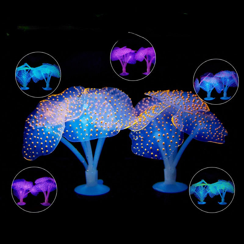 Aquarium Plastic Glowing Coral Ornament Fish Tank Landscaping Decoration
