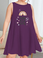 Rainbow & Letter Print Tank Sleep Dress