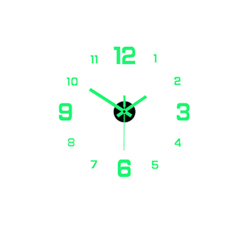 EW Creative Luminous Digital DIY Silent Wall Clock