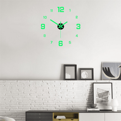 EW Creative Luminous Digital DIY Silent Wall Clock
