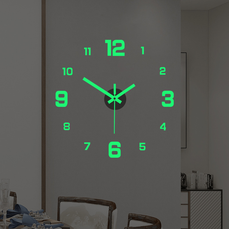 EW Creative Luminous Digital DIY Silent Wall Clock