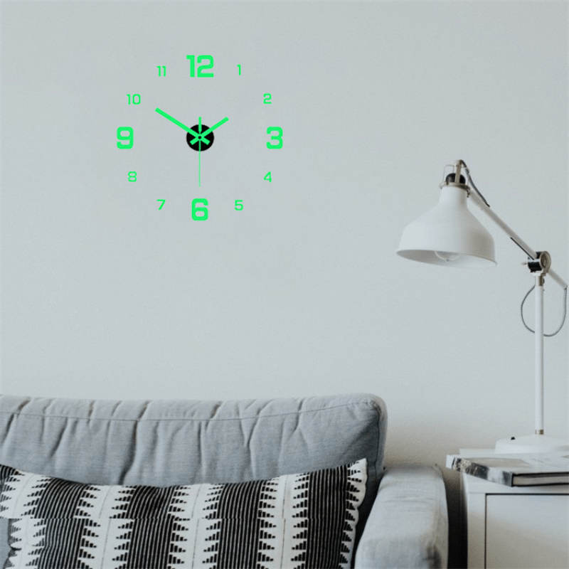 EW Creative Luminous Digital DIY Silent Wall Clock