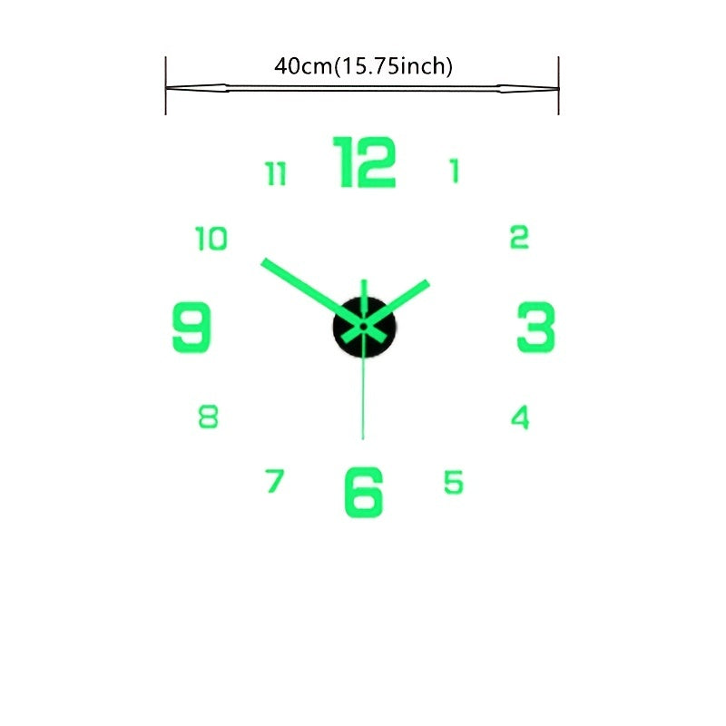 EW Creative Luminous Digital DIY Silent Wall Clock