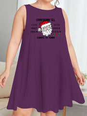 Christmas Nightdress Women's Plus Santa Claus & Letter Print