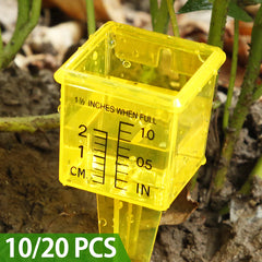 Bright Yellow Transparent Rain Gauge - Garden Water Measuring Tool