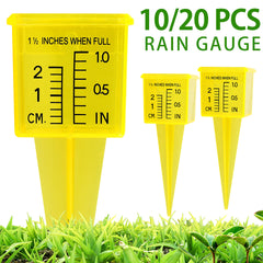 Bright Yellow Transparent Rain Gauge - Garden Water Measuring Tool