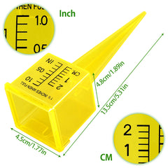 Bright Yellow Transparent Rain Gauge - Garden Water Measuring Tool
