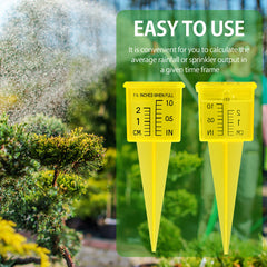 Bright Yellow Transparent Rain Gauge - Garden Water Measuring Tool