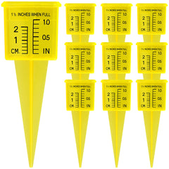 Bright Yellow Transparent Rain Gauge - Garden Water Measuring Tool