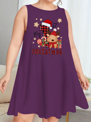 Christmas Casual Nightdress Women's Plus Letter Print Sleep Dress