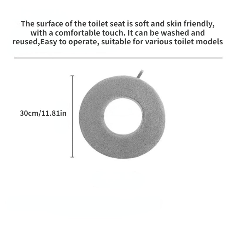 Thickened Toilet Seat Cushion with Handle - Washable & Reusable