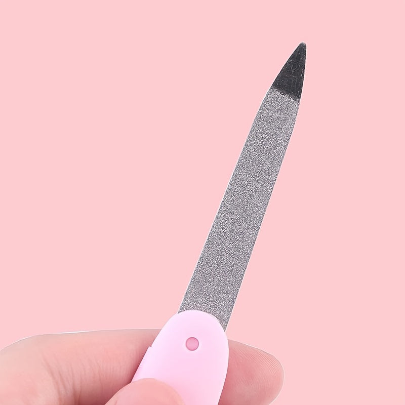 Stainless Steel Folding Nail File - Double Sided Cuticle Shaping