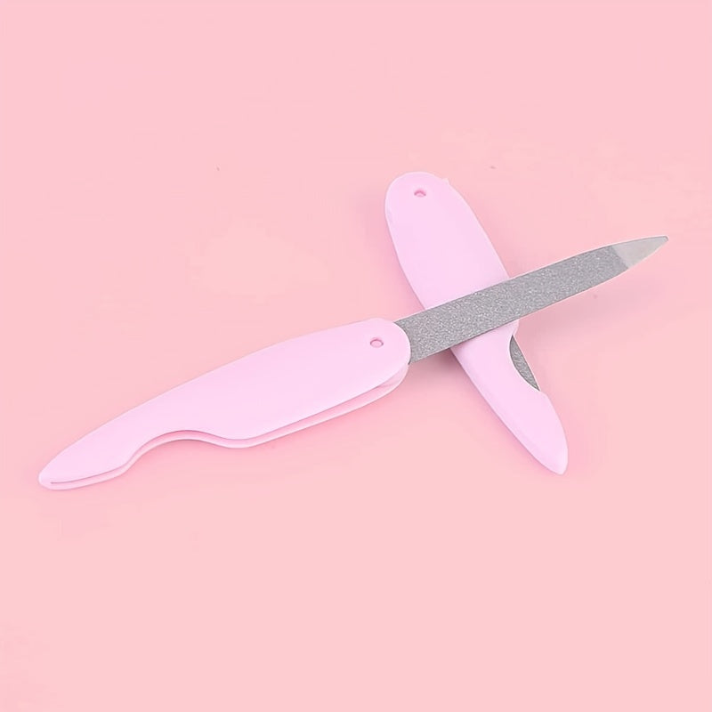 Stainless Steel Folding Nail File - Double Sided Cuticle Shaping