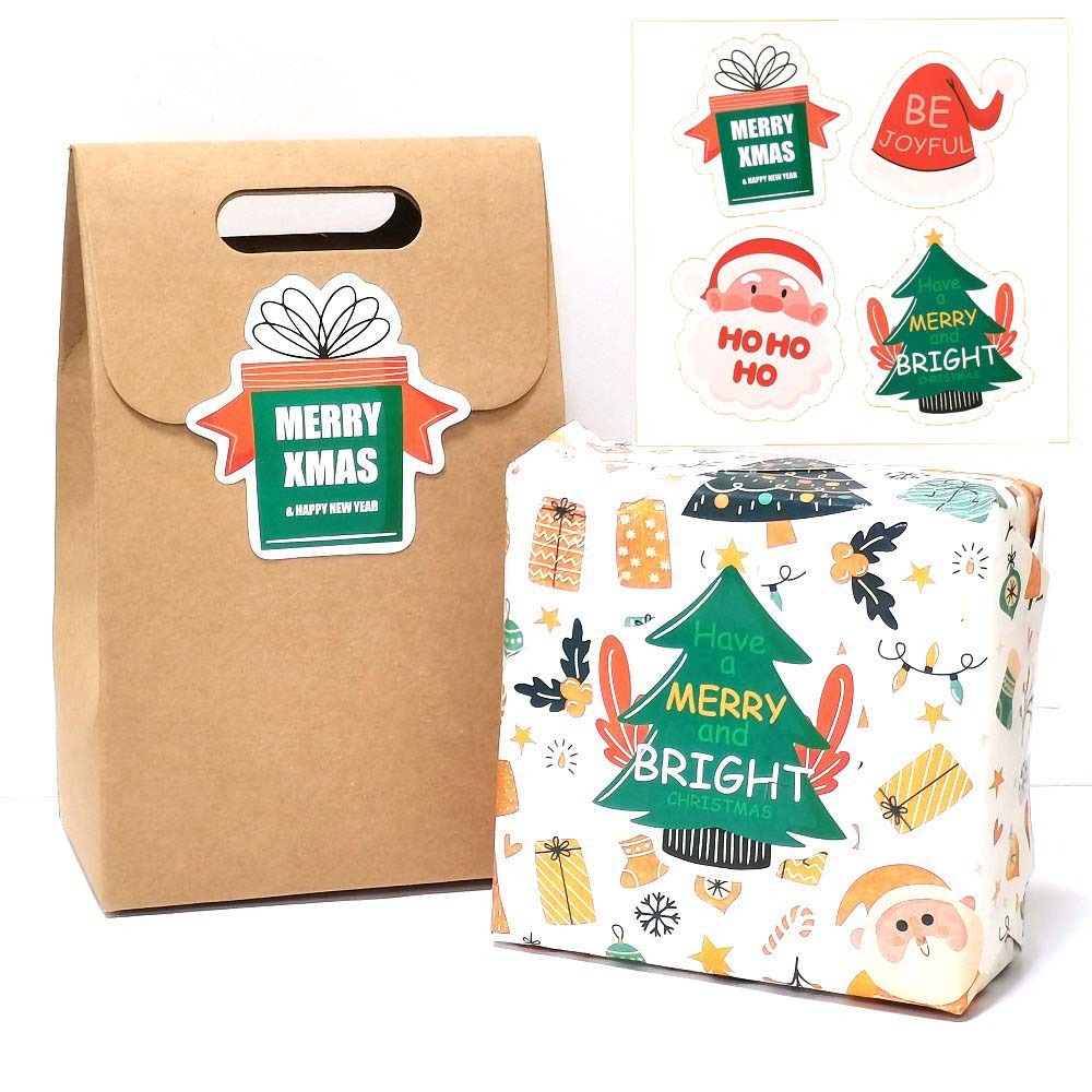 40pcs Merry Christmas Thank You Stickers, Large Size, 10 Sheets
