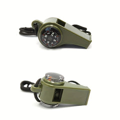 3 In 1 Emergency Survival Whistle with Compass Thermometer