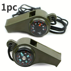 3 In 1 Emergency Survival Whistle with Compass Thermometer