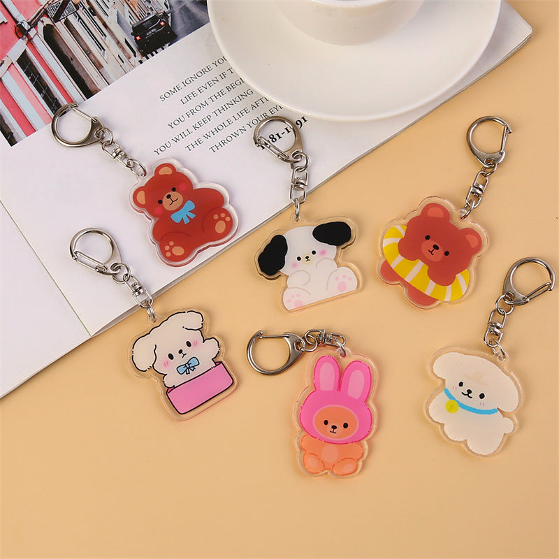 Bear Animal Acrylic Keychain Purse Bag Hand Bag Ornament Accessories