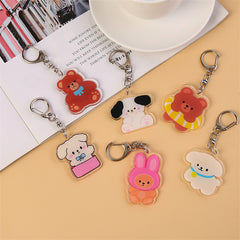 Bear Animal Acrylic Keychain Purse Bag Hand Bag Ornament Accessories