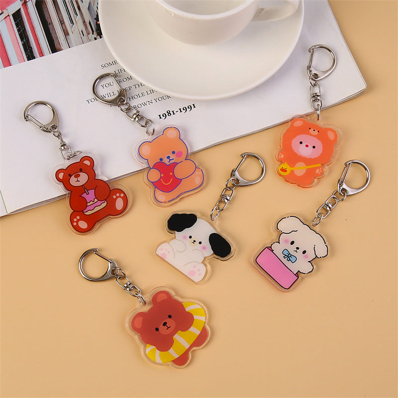 Bear Animal Acrylic Keychain Purse Bag Hand Bag Ornament Accessories