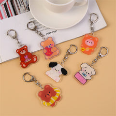 Bear Animal Acrylic Keychain Purse Bag Hand Bag Ornament Accessories