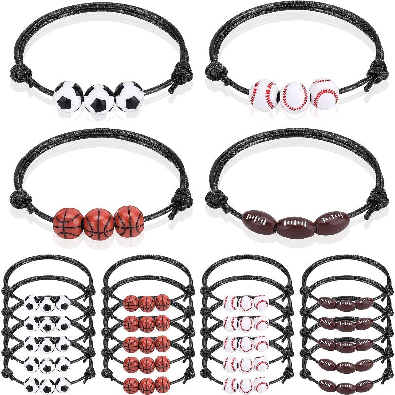 Sports Charm Bracelets Soccer Volleyball Basketball Baseball