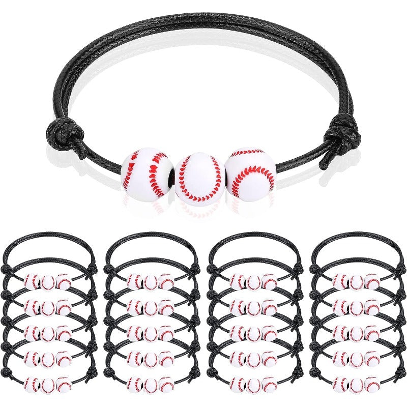 Sports Charm Bracelets Soccer Volleyball Basketball Baseball