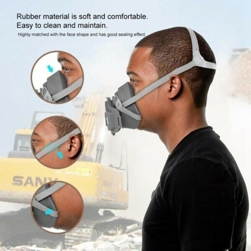 Safety Half Face Mask Respirator Protect Painting Spray Filters