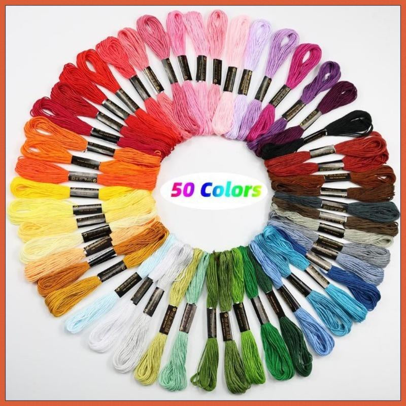 50-150pcs Mixed Sewing Thread Cross Stitch Embroidery Polyester Thread