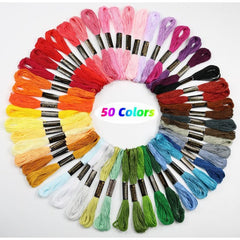 50-150pcs Mixed Sewing Thread Cross Stitch Embroidery Polyester Thread