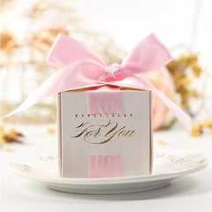 10pcs Golden Stamped Green Candy Boxes Wedding Party Supplies