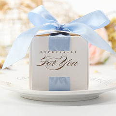 10pcs Golden Stamped Green Candy Boxes Wedding Party Supplies