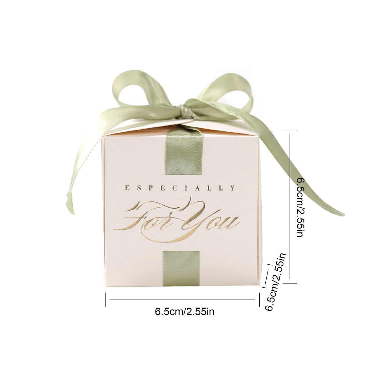 10pcs Golden Stamped Green Candy Boxes Wedding Party Supplies