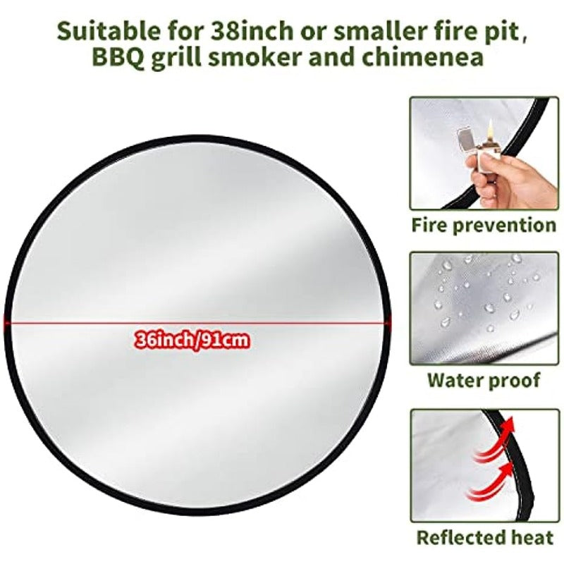 Double Sided Silicone Fire Mat - Outdoor Fire Mat for Decks, Terrace