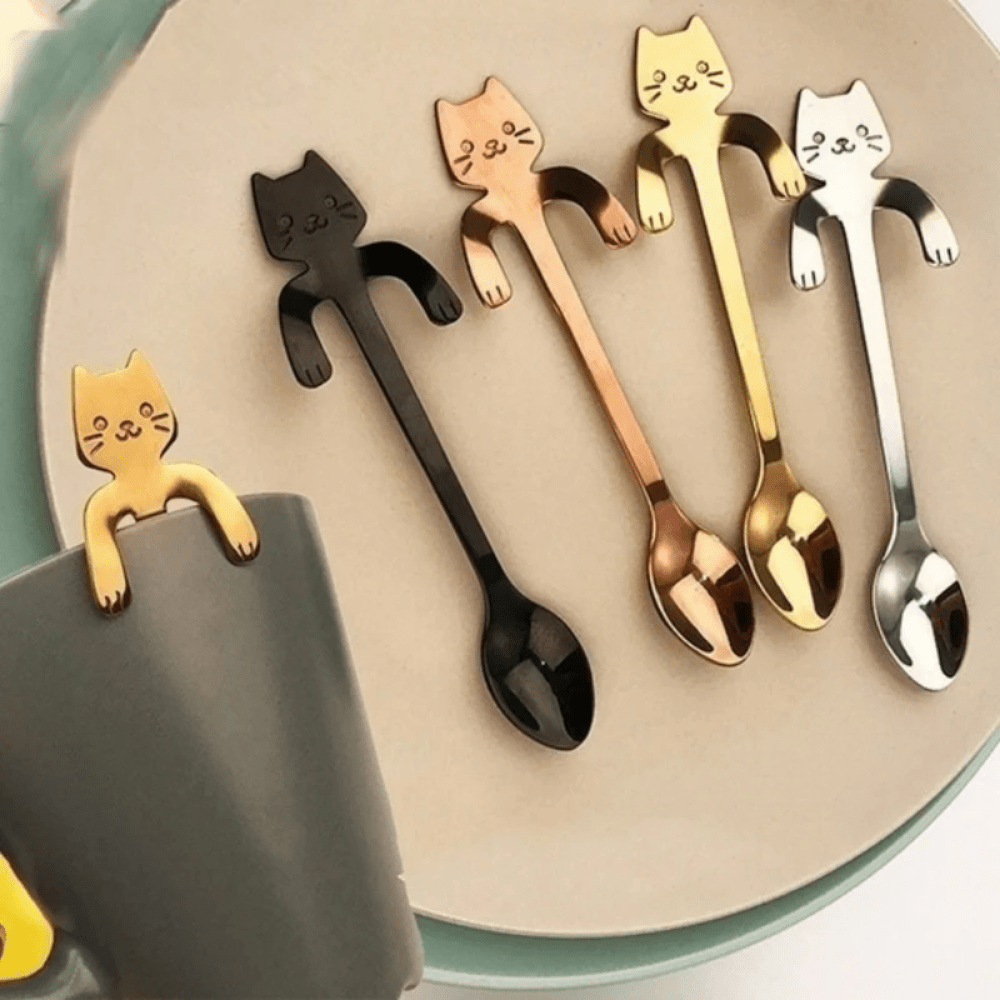 Cat Shape Stainless Steel Coffee Spoon Dessert Scoop Tea Mini Spoon