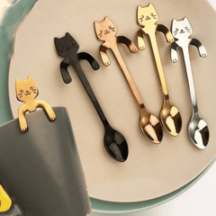 Cat Shape Stainless Steel Coffee Spoon Dessert Scoop Tea Mini Spoon