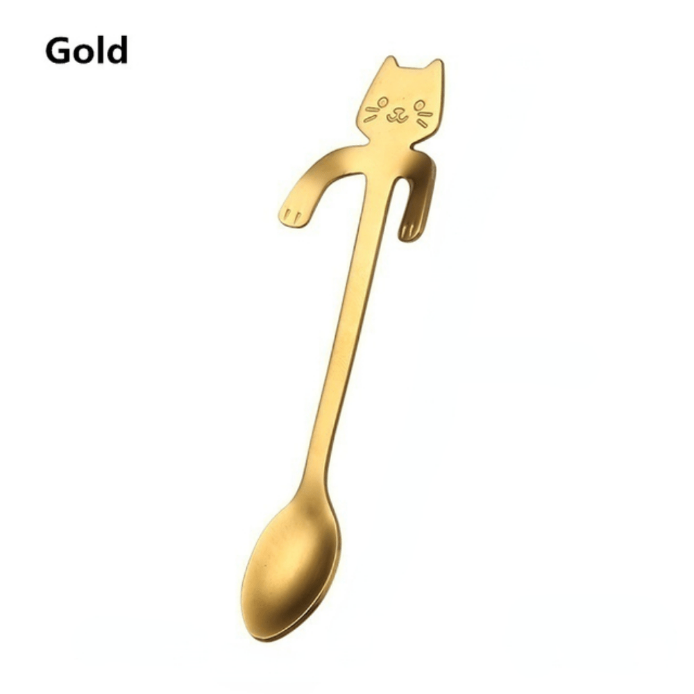 Cat Shape Stainless Steel Coffee Spoon Dessert Scoop Tea Mini Spoon