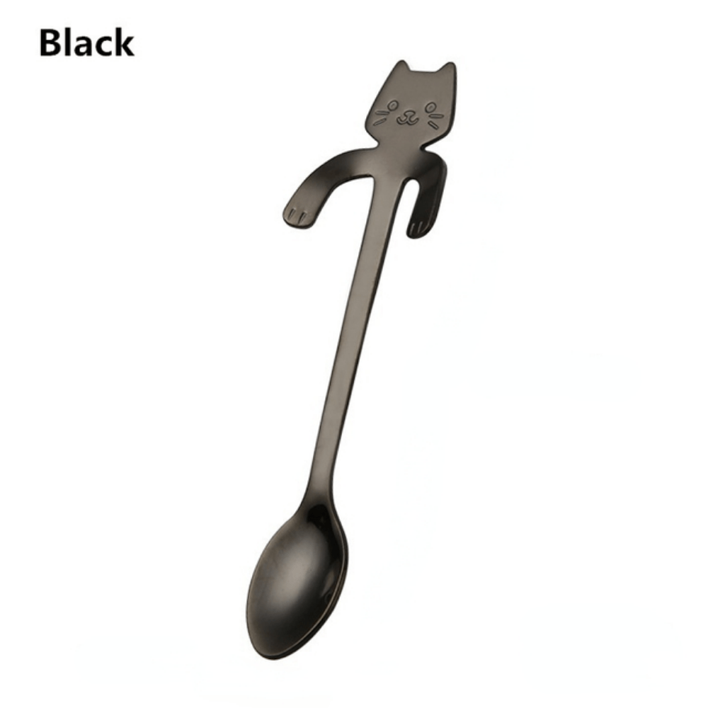 Cat Shape Stainless Steel Coffee Spoon Dessert Scoop Tea Mini Spoon
