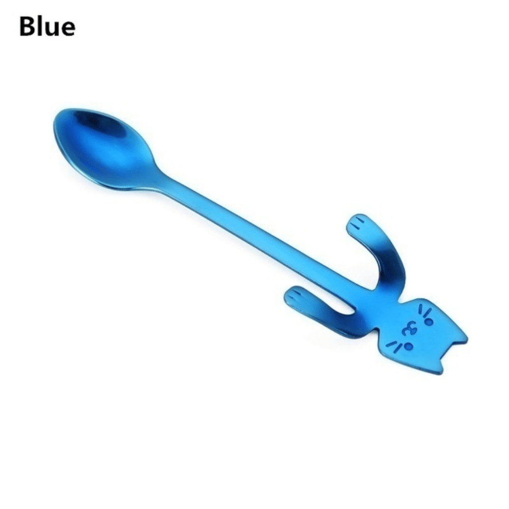 Cat Shape Stainless Steel Coffee Spoon Dessert Scoop Tea Mini Spoon