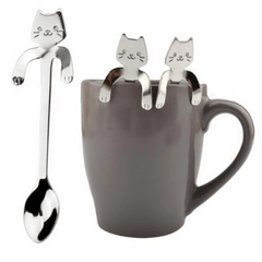 Cat Shape Stainless Steel Coffee Spoon Dessert Scoop Tea Mini Spoon