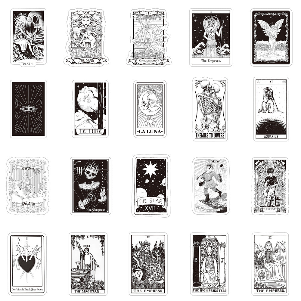 60pcs Tarot Witch Doodle Waterproof Stickers Pack
