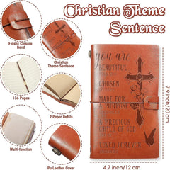 136 Sheets Vintage Faux Leather Sketch Book Journal Notebook For Sister