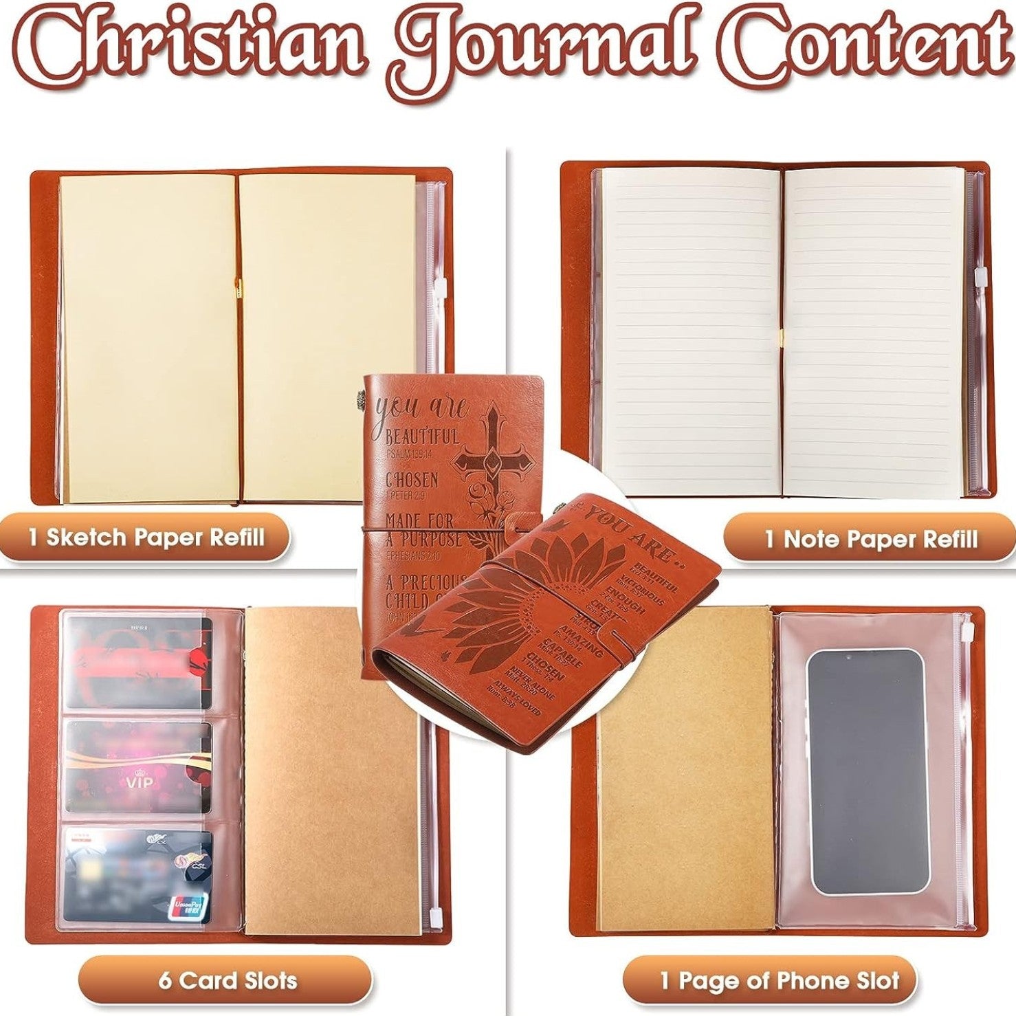 136 Sheets Vintage Faux Leather Sketch Book Journal Notebook For Sister