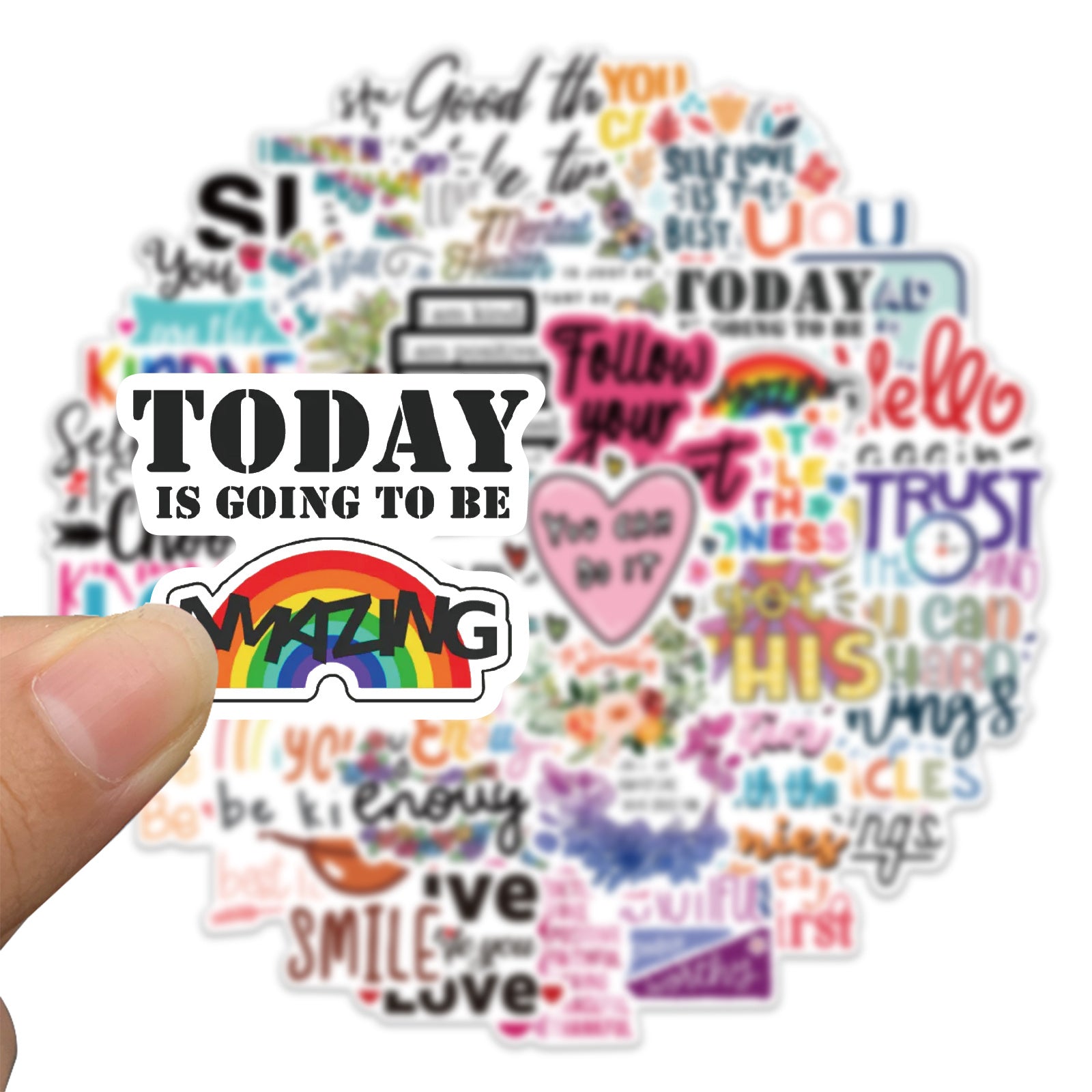 52pcs Inspirational Doodle Stickers Waterproof Laptop PC Tablet Mobile Guitar