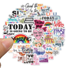 52pcs Inspirational Doodle Stickers Waterproof Laptop PC Tablet Mobile Guitar