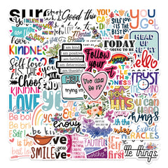 52pcs Inspirational Doodle Stickers Waterproof Laptop PC Tablet Mobile Guitar