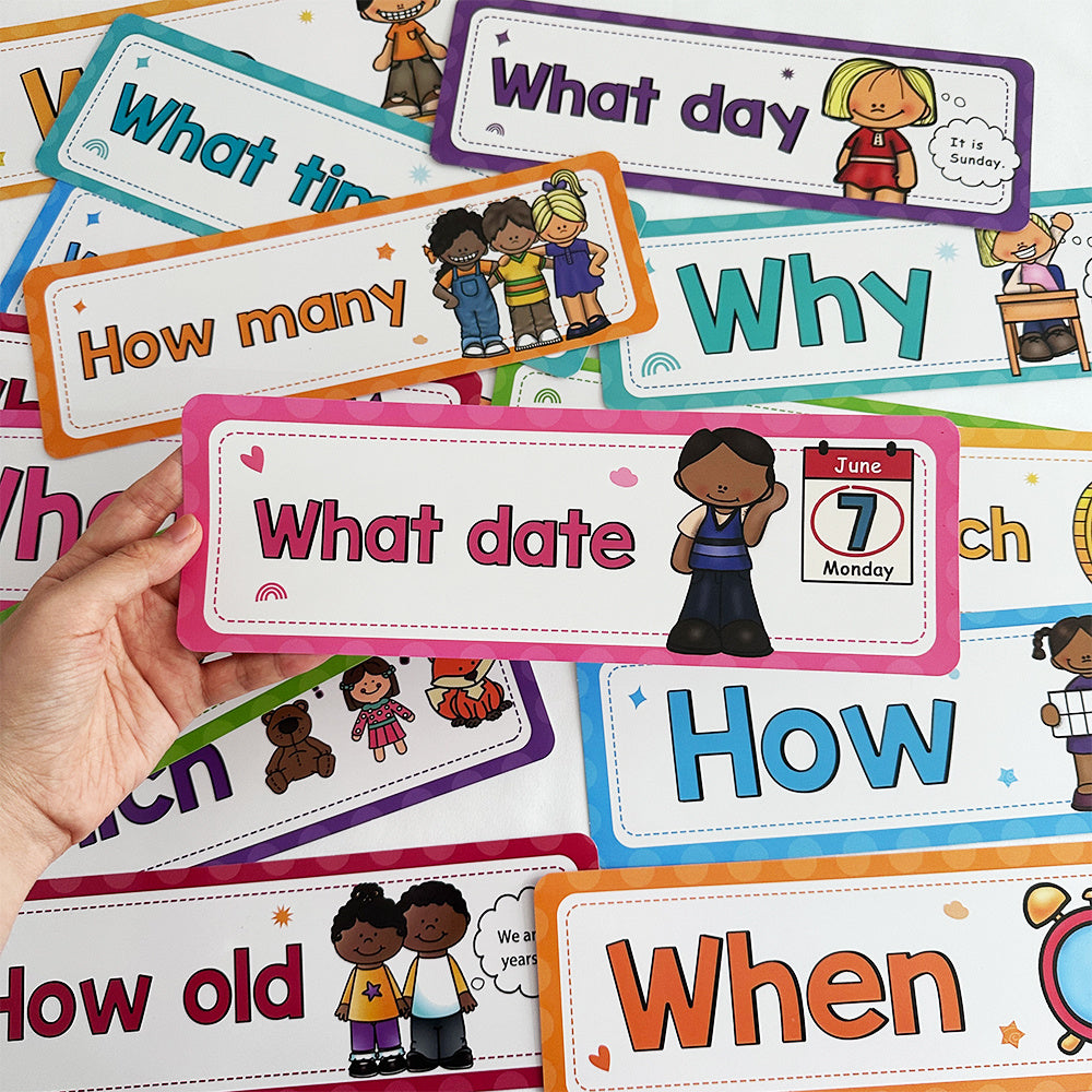 16 Pcs English Sentences Flashcards Learning Posters Educational Toys