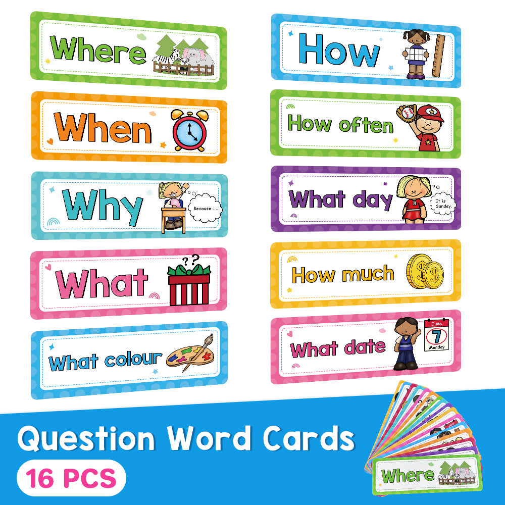 16 Pcs English Sentences Flashcards Learning Posters Educational Toys